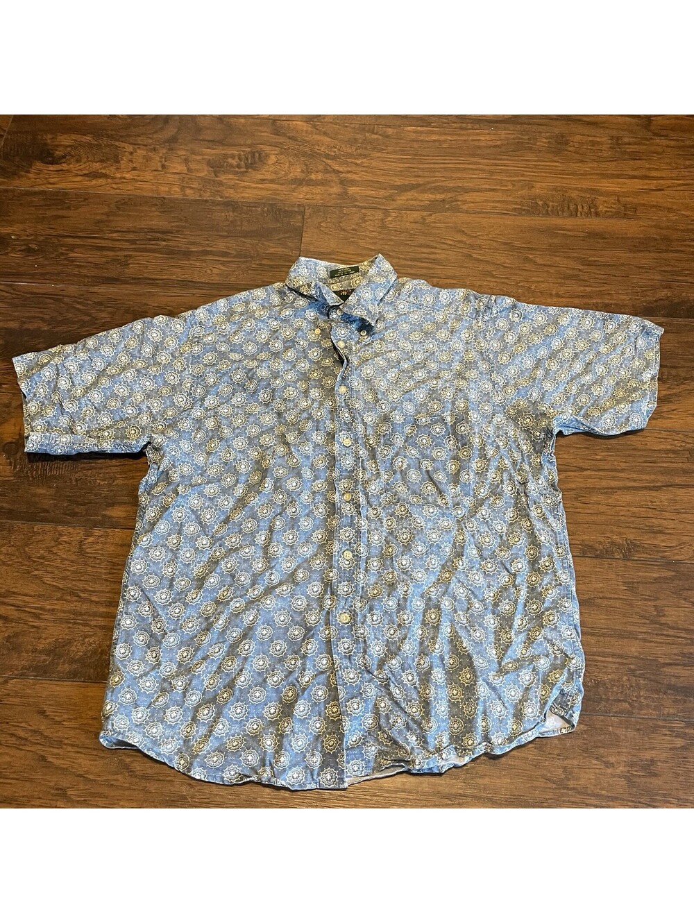 Vintage Club Room  Cotton Short Sleeve Button Down Shirt Mens Medium
